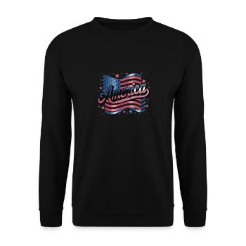Drapeau de l’Amérique étoiles police patriotique - Sweat-shirt Unisexe - noir - Devant - Alina (178cm) & Michal (187cm)