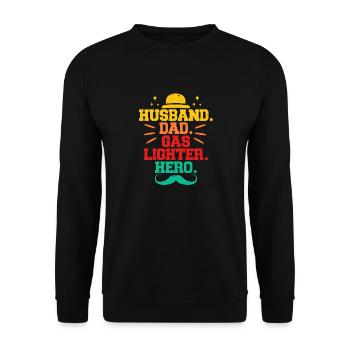 Gaslighting Husband Dad Gaslighter - Unisex Pullover - Schwarz - Vorne - Alina (178cm) & Michal (187cm)