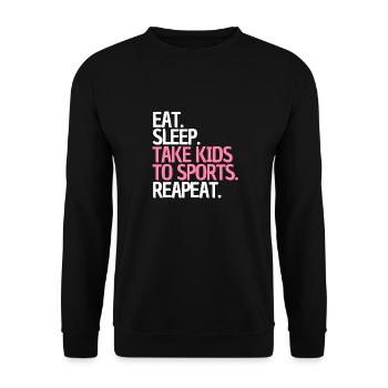 Eltern Spruch Kinder Sport Humor - Unisex Pullover - Schwarz - Vorne - Alina (178cm) & Michal (187cm)