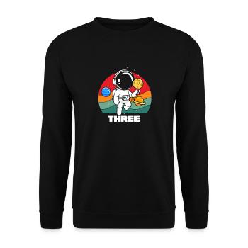 Space adventure for young explorers - Unisex Sweatshirt - black - Front - Alina (178cm) & Michal (187cm)