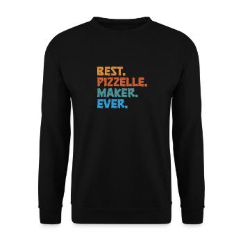 Pizzelle Waffle - Italian Waffles - Unisex Sweatshirt - black - Front - Alina (178cm) & Michal (187cm)