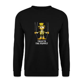 TALK TO THE PUPPET - Unisex Pullover - Schwarz - Vorne - Alina (178cm) & Michal (187cm)