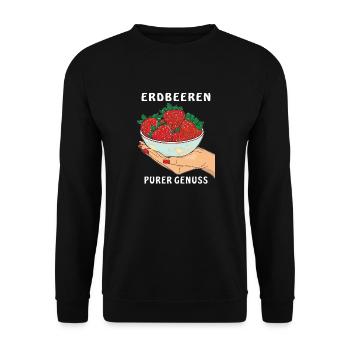 STRAWBERRIES HAND PURE ENJOYMENT - Unisex Sweatshirt - black - Front - Alina (178cm) & Michal (187cm)