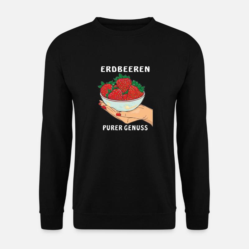 ERDBEEREN HAND PURER GENUSS - Unisex Pullover - Schwarz
