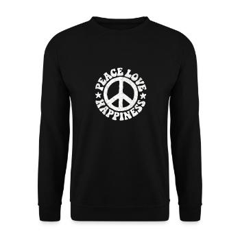 Signe de paix Symbole de paix Hippie Cadeau - Sweat-shirt Unisexe - noir - Devant - Alina (178cm) & Michal (187cm)