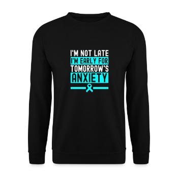 Trouble anxieux Trouble anxieux - Sweat-shirt Unisexe - noir - Devant - Alina (178cm) & Michal (187cm)