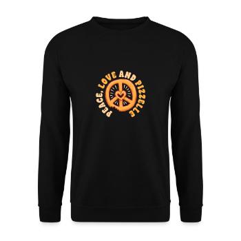 Pizzelle Waffle Biscuit Peace Love And Pizzelle - Unisex Sweatshirt - black - Front - Alina (178cm) & Michal (187cm)