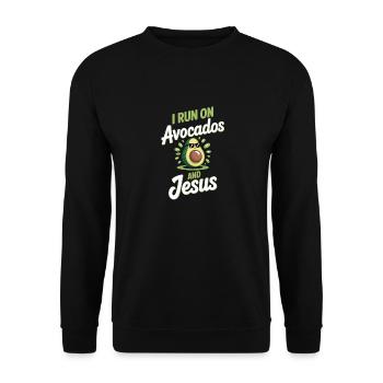 Coole Avocado für Christen - Unisex Pullover - Schwarz - Vorne - Alina (178cm) & Michal (187cm)