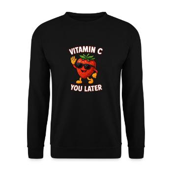 Funny Strawberry Vitamin C Fruit Fruits - Unisex Sweatshirt - black - Front - Alina (178cm) & Michal (187cm)