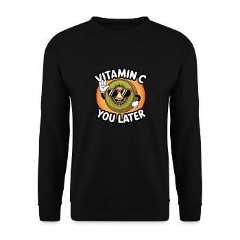 Lustige Kiwi Vitamin C Obst Kiwifrucht - Unisex Pullover - Schwarz - Vorne - Alina (178cm) & Michal (187cm)