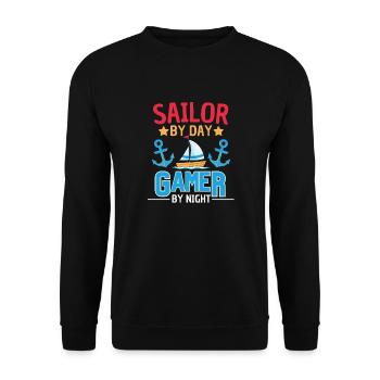 Sailing meets gaming design - Unisex Sweatshirt - black - Front - Alina (178cm) & Michal (187cm)