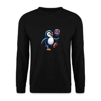 Pingouin s’amusant avec le volley-ball - Sweat-shirt Unisexe - noir - Devant - Alina (178cm) & Michal (187cm)