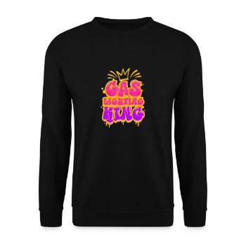 Gaslighter Gaslighting King - Unisex Pullover - Schwarz - Vorne - Alina (178cm) & Michal (187cm)
