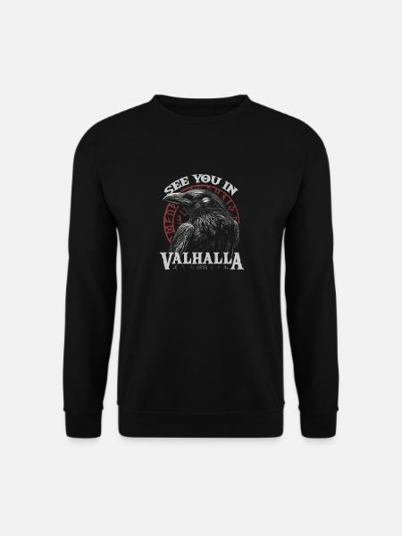 Valknut Viking Wir sehen uns in Walhalla See You - Unisex Sweatshirt - black