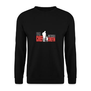Le patron Le vrai patron Père Fille - Sweat-shirt Unisexe - noir - Devant - Alina (178cm) & Michal (187cm)