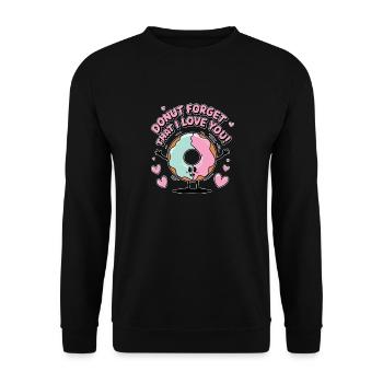 Donut Oublie que je t’aime - Sweat-shirt Unisexe - noir - Devant - Alina (178cm) & Michal (187cm)