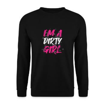 I'm a dirty girl Schlammlauf Mud Run Muddy Race - Unisex Sweatshirt - black - Front - Alina (178cm) & Michal (187cm)