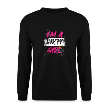 I'm a dirty girl Schlammlauf Mud Run Muddy Race - Unisex Sweatshirt - black - Front - Alina (178cm) & Michal (187cm)