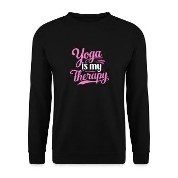 Yoga Is My Therapy - Unisex Sweatshirt - black - Front - Alina (178cm) & Michal (187cm)