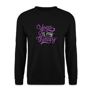 Yoga Is My Therapy - Unisex Sweatshirt - black - Front - Alina (178cm) & Michal (187cm)