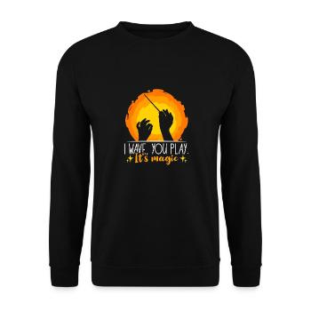 Directeur musical I Wave You Play C’est producteur de musique - Sweat-shirt Unisexe - noir - Devant - Alina (178cm) & Michal (187cm)