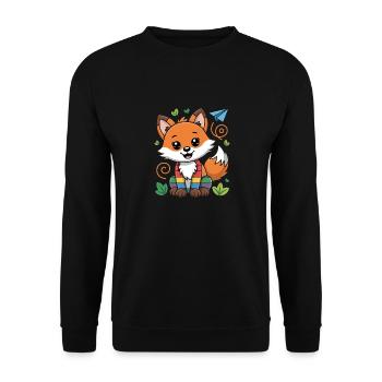 Raus Aus Der Vorschule, Kindergarten Fuchs - Unisex Pullover - Schwarz - Vorne - Alina (178cm) & Michal (187cm)