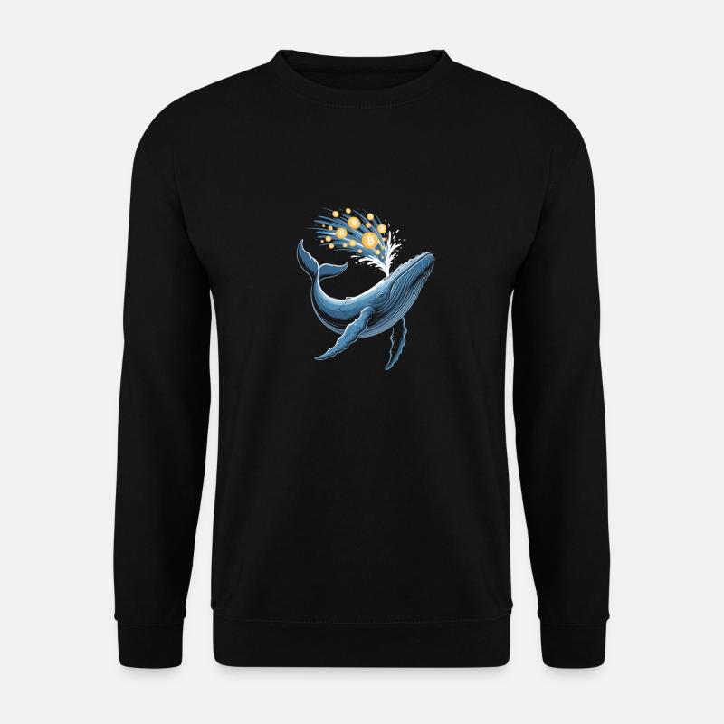 Krypto-Wal mit Bitcoin Münzen Spritzwasser - Unisex Pullover - Schwarz