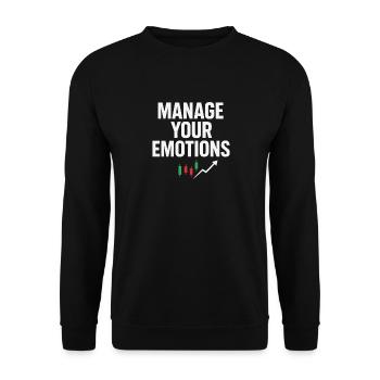 Trader d’actions Trading Mindset : Gérez vos émotions - Sweat-shirt Unisexe - noir - Devant - Alina (178cm) & Michal (187cm)