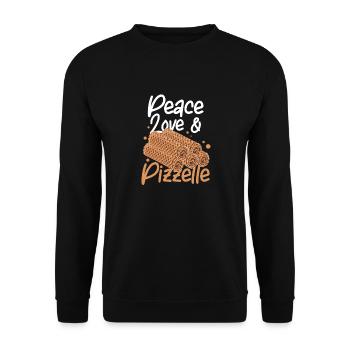 Pizzelle Waffle - Italian Waffles - Unisex Sweatshirt - black - Front - Alina (178cm) & Michal (187cm)