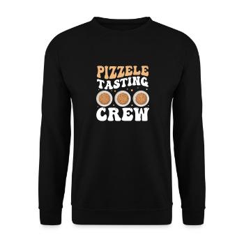 Pizzelle Waffle - Italian Waffles - Unisex Sweatshirt - black - Front - Alina (178cm) & Michal (187cm)