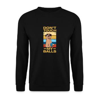 Don't touch my balls Petanque Boule Boulespieler - Unisex Pullover - Schwarz - Vorne - Alina (178cm) & Michal (187cm)