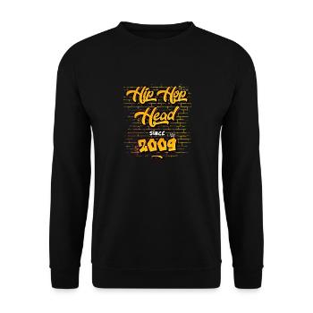 Hip-Hop Head Since 2009 - 16 Years of Street Vibes - Unisex Sweatshirt - black - Front - Alina (178cm) & Michal (187cm)