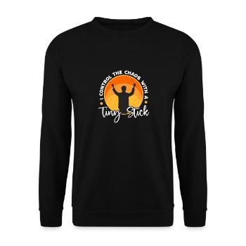 Music Director I Control The Chaos Music Lover - Unisex Pullover - Schwarz - Vorne - Alina (178cm) & Michal (187cm)