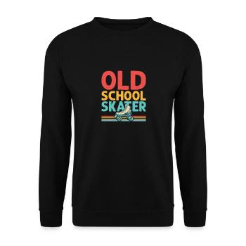 Oldschool Skater Skating Roller Derby - Unisex Sweatshirt - black - Front - Alina (178cm) & Michal (187cm)