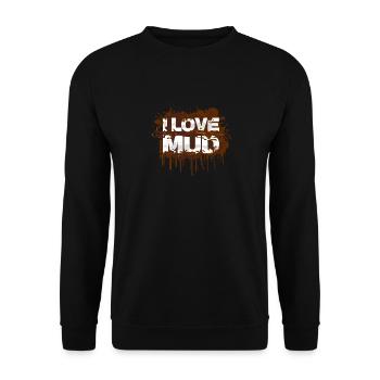 I love mud Schlammlauf Mud Run Muddy Race - Unisex Sweatshirt - black - Front - Alina (178cm) & Michal (187cm)