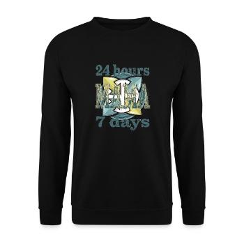 24 hours 7 days MAMA - Unisex Pullover - Schwarz - Vorne - Alina (178cm) & Michal (187cm)