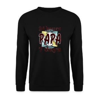 24 hours 7 days PAPA - Unisex Sweatshirt - black - Front - Alina (178cm) & Michal (187cm)