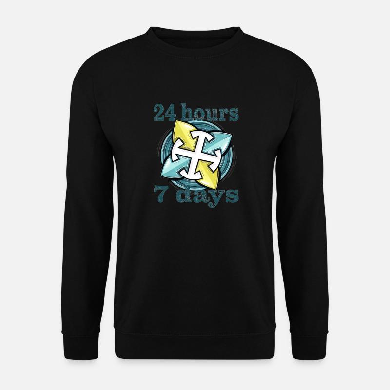 24 hours 7 days - Unisex Pullover - Schwarz