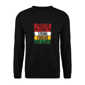 Kurdistan Stand Strong Kurde Kurden - Unisex Pullover - Schwarz - Vorne - Alina (178cm) & Michal (187cm)