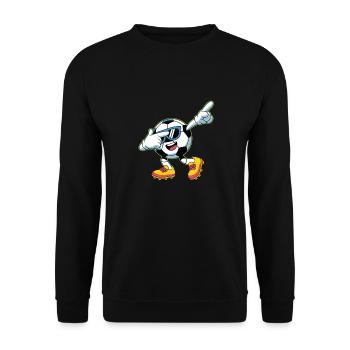 Dabbing Fußball Lustiger Fußball - Unisex Pullover - Schwarz - Vorne - Alina (178cm) & Michal (187cm)