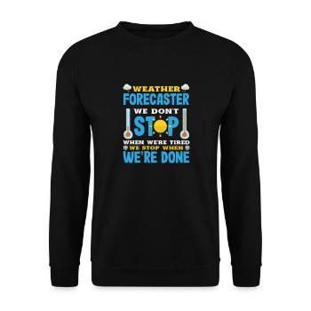 Météorologie amusante Passionnés de météo - Sweat-shirt Unisexe - noir - Devant - Alina (178cm) & Michal (187cm)