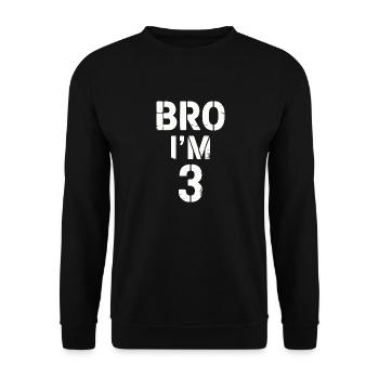 Frère, j’ai 3 ans – Design d’anniversaire cool - Sweat-shirt Unisexe - noir - Devant - Alina (178cm) & Michal (187cm)