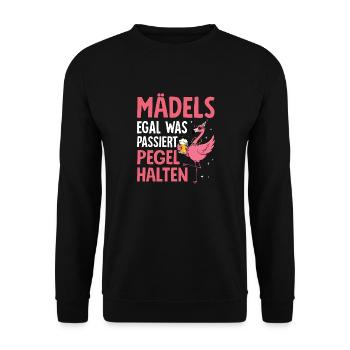 Girls no matter what happens Maintain levels - Unisex Sweatshirt - black - Front - Alina (178cm) & Michal (187cm)