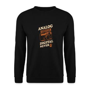 Retro Camera Club Photographie analogique Pellicule Rouleau - Sweat-shirt Unisexe - noir - Devant - Alina (178cm) & Michal (187cm)