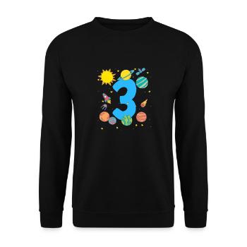 Space Adventure for Birthday Girl - Unisex Sweatshirt - black - Front - Alina (178cm) & Michal (187cm)