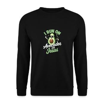 Coole Avocado für Christen - Unisex Pullover - Schwarz - Vorne - Alina (178cm) & Michal (187cm)
