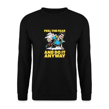 Skydiving Feel The Fear And Do It Anyway Skydive - Unisex Sweatshirt - black - Front - Alina (178cm) & Michal (187cm)