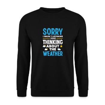 Météorologie amusante Passionnés de météo - Sweat-shirt Unisexe - noir - Devant - Alina (178cm) & Michal (187cm)
