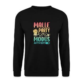 Malle Party Mode Enabled - Unisex Sweatshirt - black - Front - Alina (178cm) & Michal (187cm)
