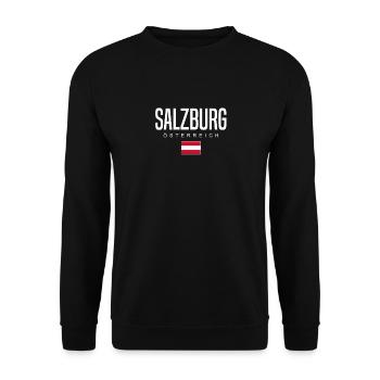 Salzburg Österreich - Unisex Pullover - Schwarz - Vorne - Alina (178cm) & Michal (187cm)